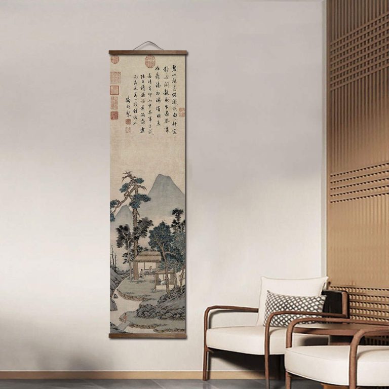 Kakemono-de-decoration-murale-zen-avec-paysage-montagneux-a-lencre-et-calligraph-picture-3