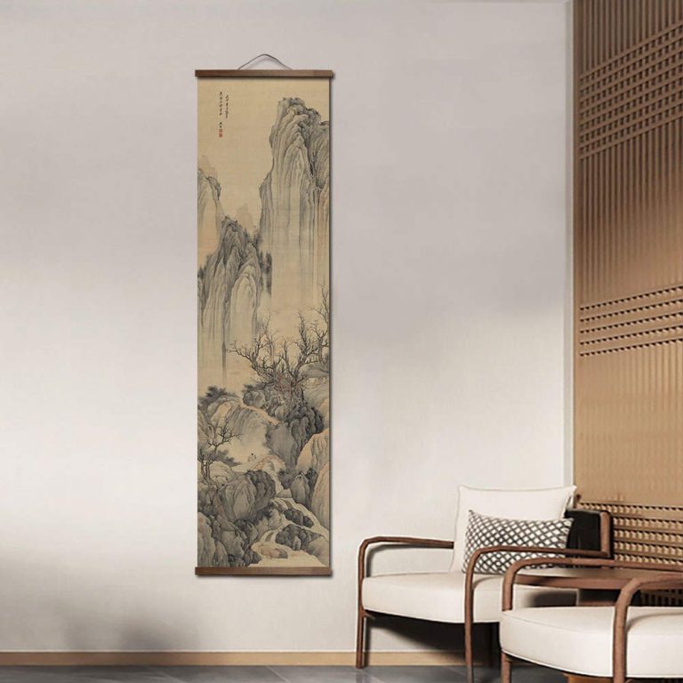Kakemono-de-decoration-murale-zen-avec-paysage-montagneux-a-lencre-et-calligraph-picture-4