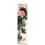 Kakemono-pivoines-et-oiseaux-en-style-traditionnel-asiatique-picture-7