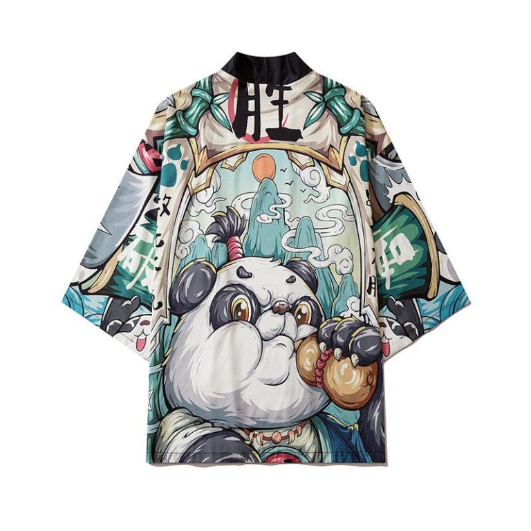 Kimono-imprime-panda-ou-pantalon-sarouel-assorti-en-tissu-leger-picture-6