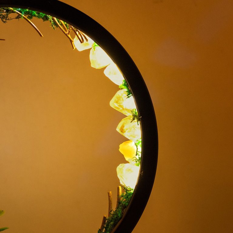 Lampe-dambiance-relaxante-a-anneau-lumineux-avec-cristaux-et-mousse-verte-picture-6