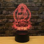 Lampe-de-chevet-bouddha-3D-a-gravure-de-lotus-et-lumiere-multicolore-picture-3