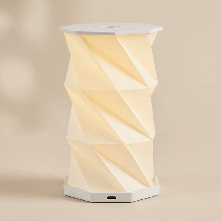 Lampe-de-table-origami-rechargeable-a-structure-helicoidale-pliable-avec-eclaira-picture-1-1