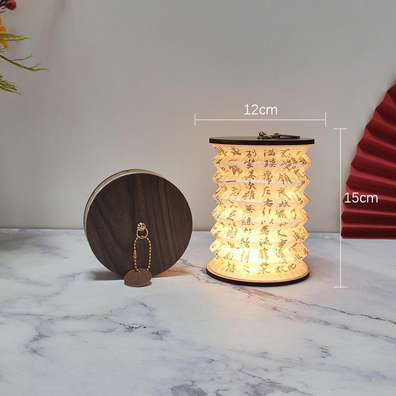 Lampe-japonaise-en-papier-plisse-facon-lanterne-pliable-et-rechargeable-picture-3