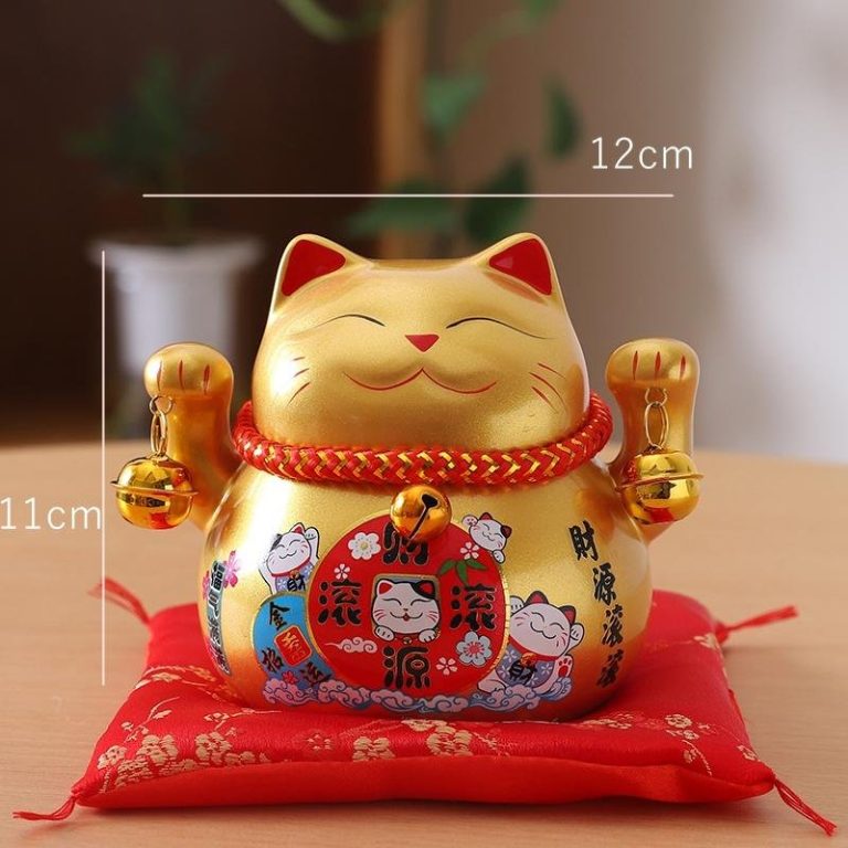 Maneki-neko-porte-bonheur-en-ceramique-emaillee-avec-tirelire-et-coussin-picture-5