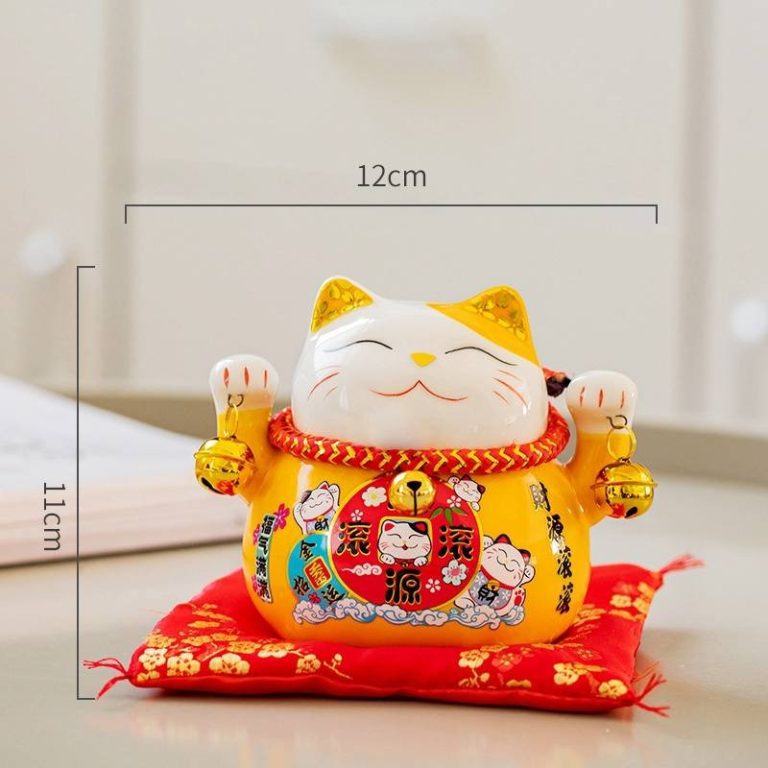 Maneki-neko-porte-bonheur-en-ceramique-emaillee-avec-tirelire-et-coussin-picture-6