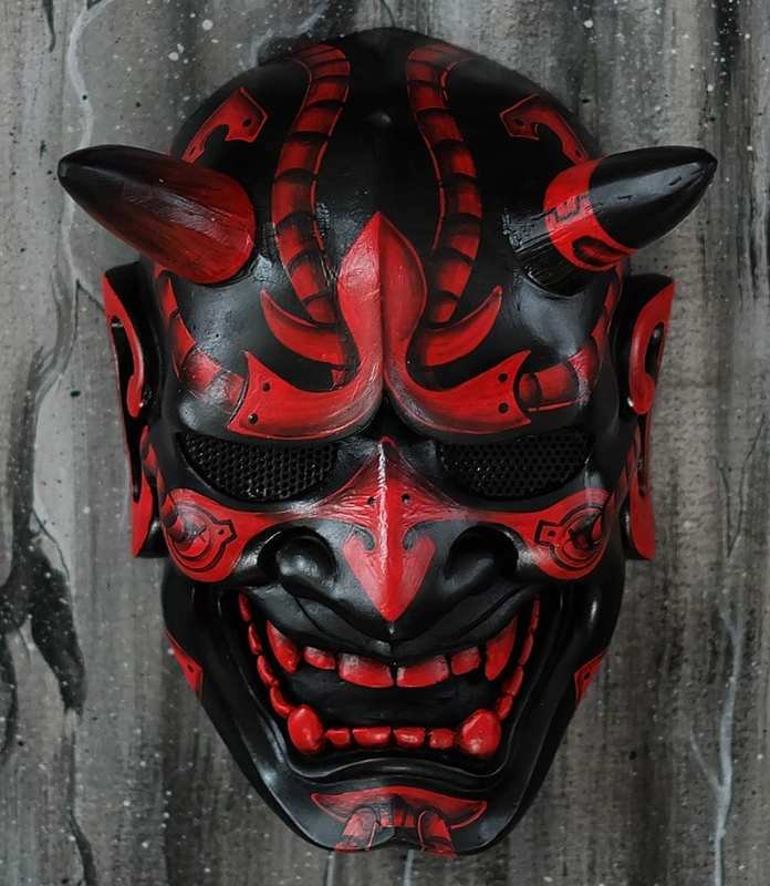 Masque-japonais-oni-en-latex-aux-motifs-en-relief-pour-cosplay-et-Halloween-picture-1