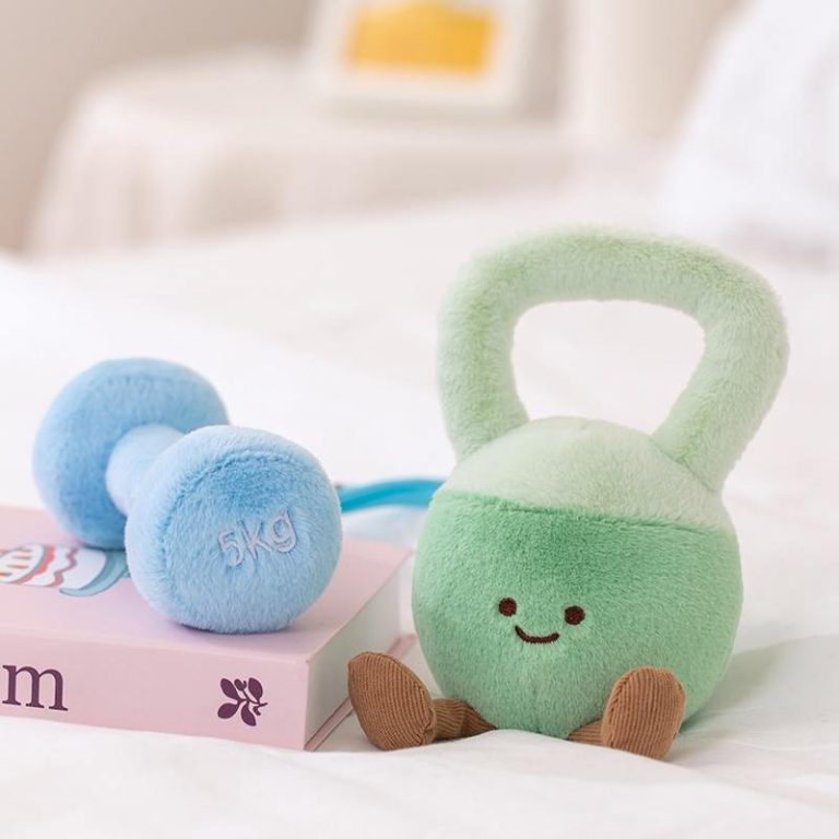 Mini-peluche-kawaii-haltere-ou-kettlebell-avec-visage-souriant-picture-3