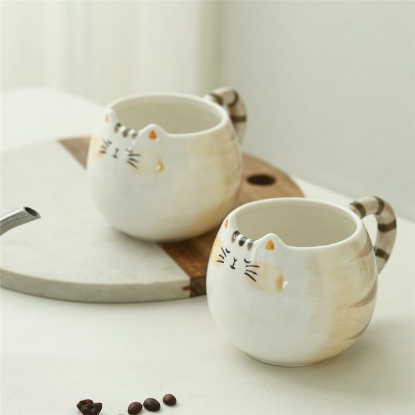 Mug en forme de chat en porcelaine