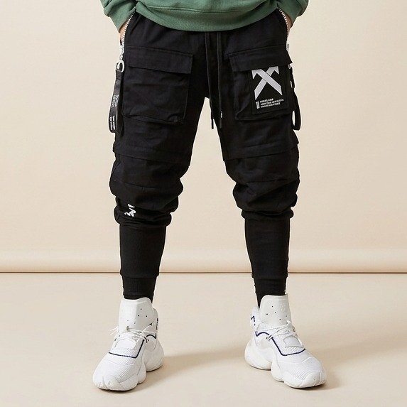 Pantalon cargo homme large style streetwear japonais à coupe ample