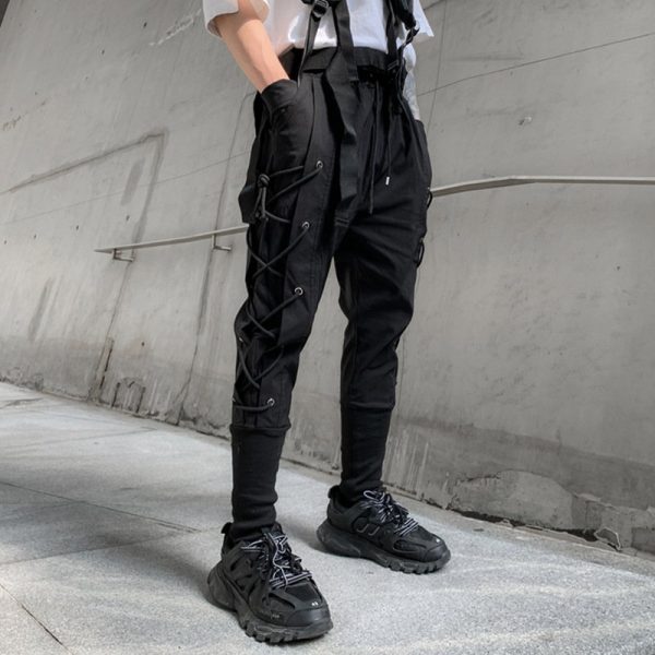 Pantalon cargo homme slim avec poches multiples streetwear