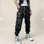 Pantalon cargo réfléchissant multipoches au style urbain et tactique