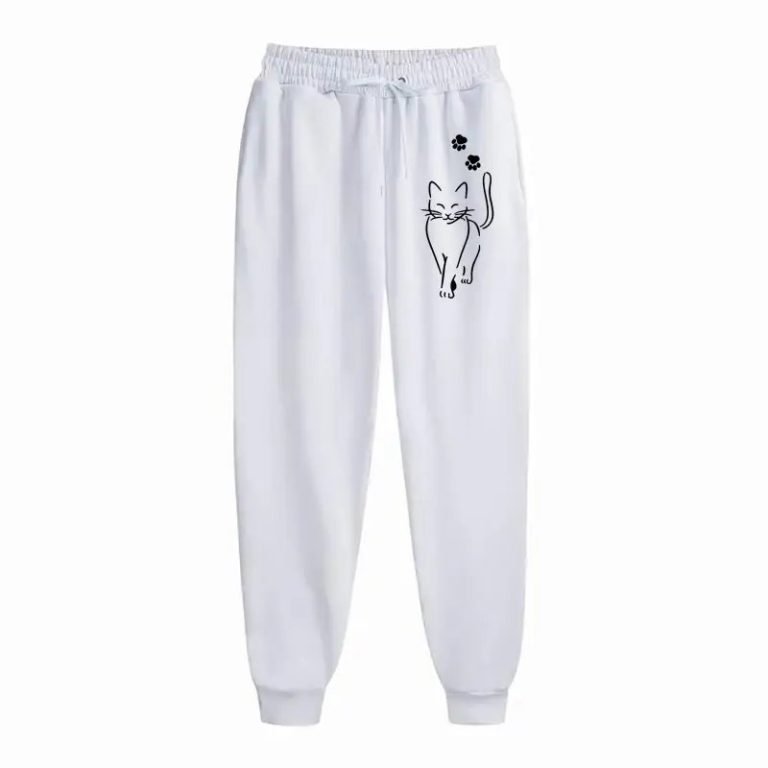Pantalon-de-jogging-droit-en-molleton-a-motif-de-chat-picture-5