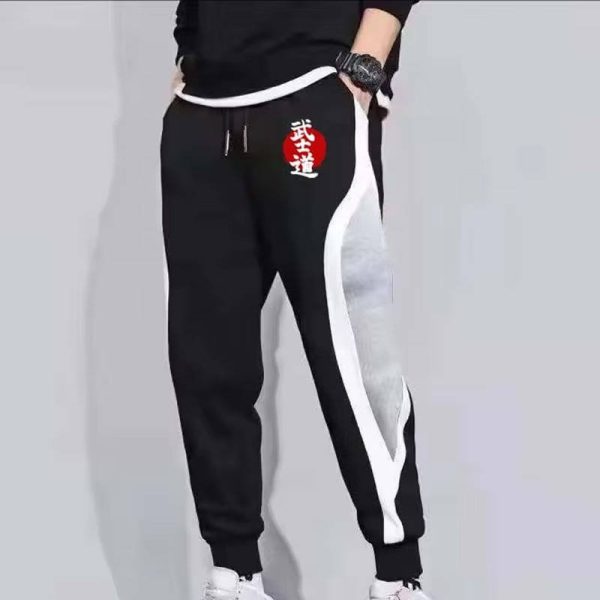 Pantalon de survêtement gris ou noir avec motif Bushido