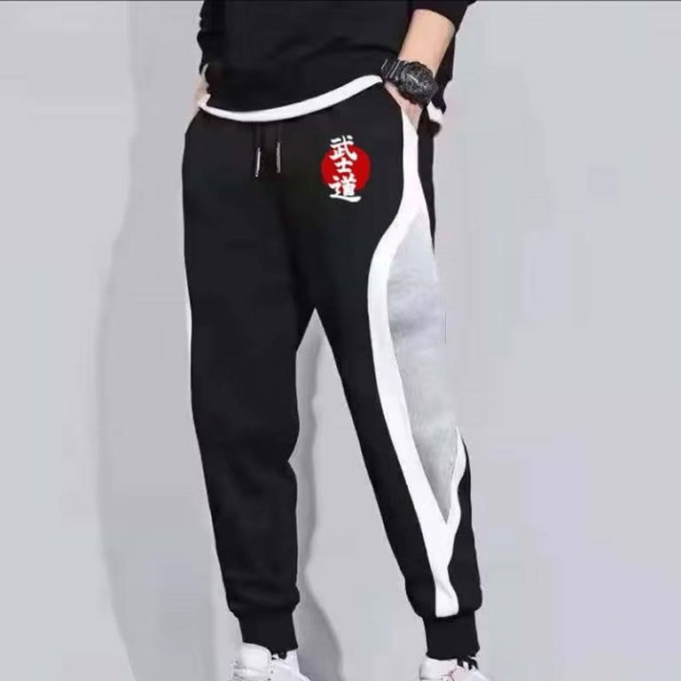 Pantalon-de-survetement-gris-ou-noir-avec-motif-Bushido-picture-1