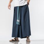 Pantalon-large-de-style-japonais-avec-ruban-contraste-orne-de-medaillons-picture-7