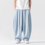 Pantalon-parachute-homme-oversize-a-plis-avec-jambes-larges-et-taille-elastique-picture-1