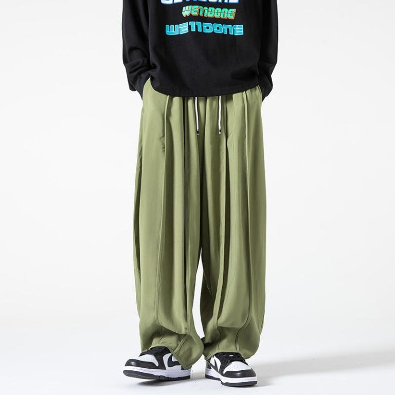 Pantalon-parachute-homme-oversize-a-plis-avec-jambes-larges-et-taille-elastique-picture-4