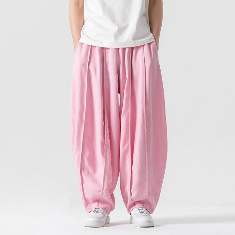 Pantalon-parachute-homme-oversize-a-plis-avec-jambes-larges-et-taille-elastique-picture-5