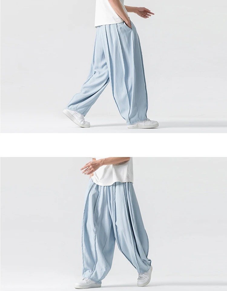 Pantalon-parachute-homme-oversize-a-plis-avec-jambes-larges-et-taille-elastique-picture-9