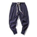 Pantalon-sarouel-leger-a-entrejambe-tombant-et-bas-de-jambes-coteles-picture-3