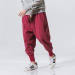 Pantalon-sarouel-leger-a-entrejambe-tombant-et-bas-de-jambes-coteles-picture-6