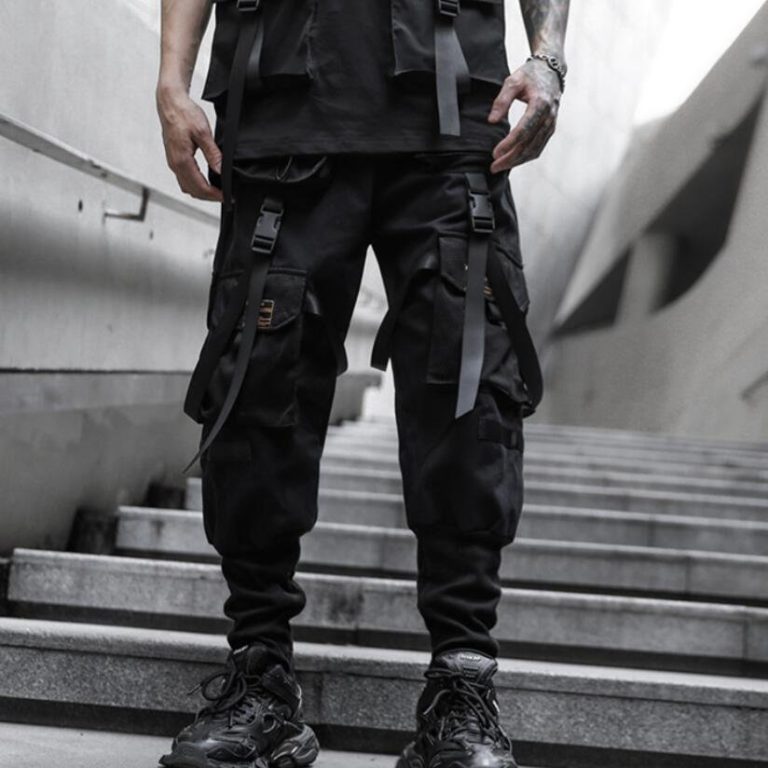 Pantalon-utilitaire-en-coton-a-coupe-droite-avec-poches-cargo-et-sangles-ajustab-picture-1