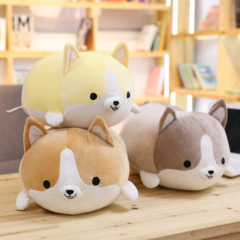 Peluche-chien-corgi-moelleuse-au-corps-rebondi-et-oreilles-dressees-picture-1
