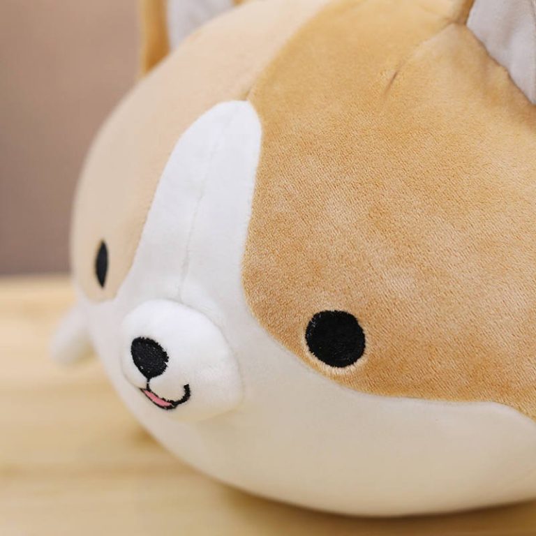 Peluche-chien-corgi-moelleuse-au-corps-rebondi-et-oreilles-dressees-picture-2