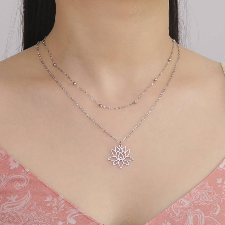 Pendentif-lotus-epure-en-acier-inoxydable-sur-chaine-fine-pour-femme-picture-2