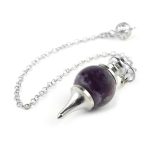 Pendule-divinatoire-pour-debutant-en-pierre-naturelle-a-pointe-conique-argentee-picture-5