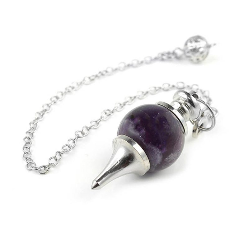 Pendule-divinatoire-pour-debutant-en-pierre-naturelle-a-pointe-conique-argentee-picture-5
