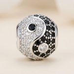 Perle-pour-yin-yang-en-argent-avec-pavage-contraste-de-zirconiums-picture-1-1