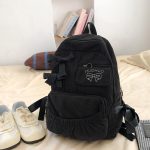 Petit-sac-a-dos-femme-en-velours-cotele-avec-nuds-decoratifs-satines-picture-5