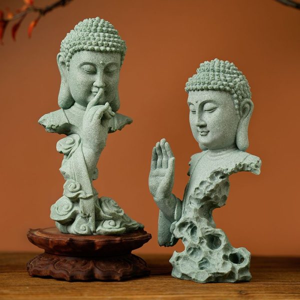 Petite statue Bouddha à l'effet pierre pour décoration intérieure