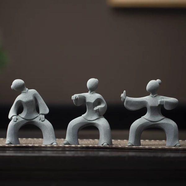 Petite statuette en pierre style tai chi minimaliste pour décoration zen