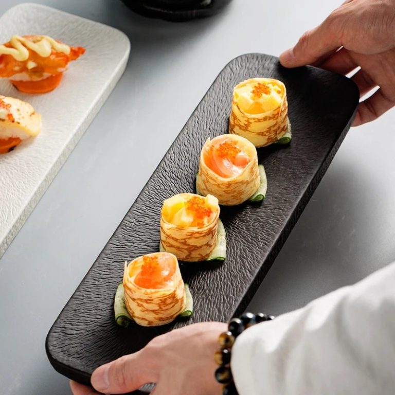Plat-de-presentation-en-ceramique-a-relief-decailles-pour-sushis-et-amuse-bouche-picture-3