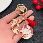 Porte-cles-porte-bonheur-japonais-emaille-a-charms-maneki-neko-picture-6