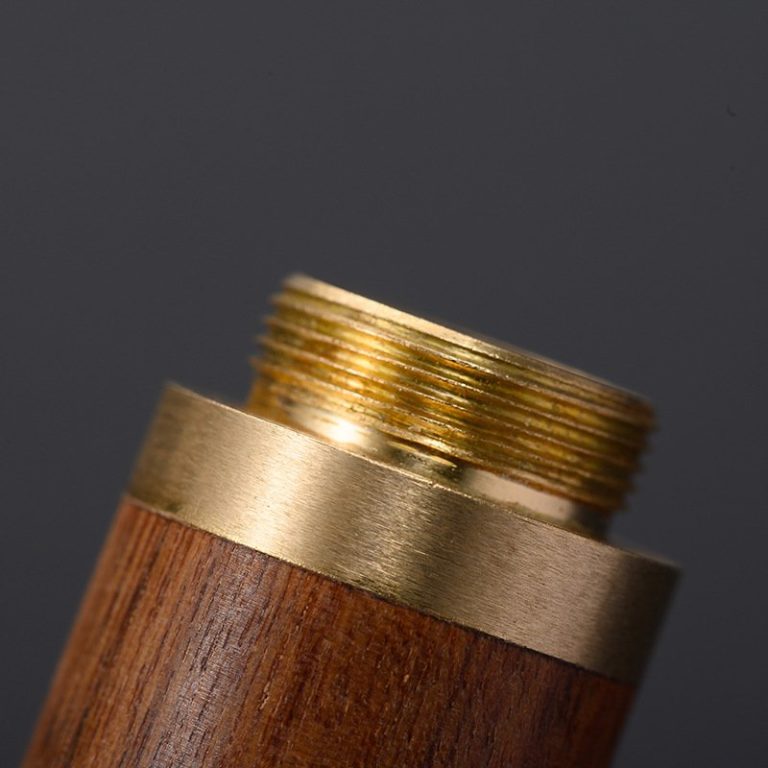 Porte-cure-dents-pelican-en-bois-naturel-avec-bande-decorative-en-laiton-dore-picture-7