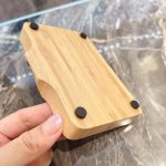 Porte-savon en bambou naturel avec rainures sculptées auto-drainantes et patins antidérapants
