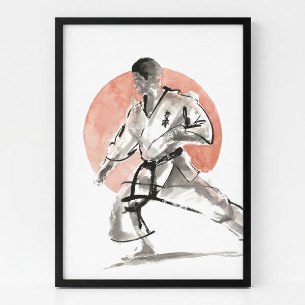 Poster arts martiaux sur toile en art mural japonais