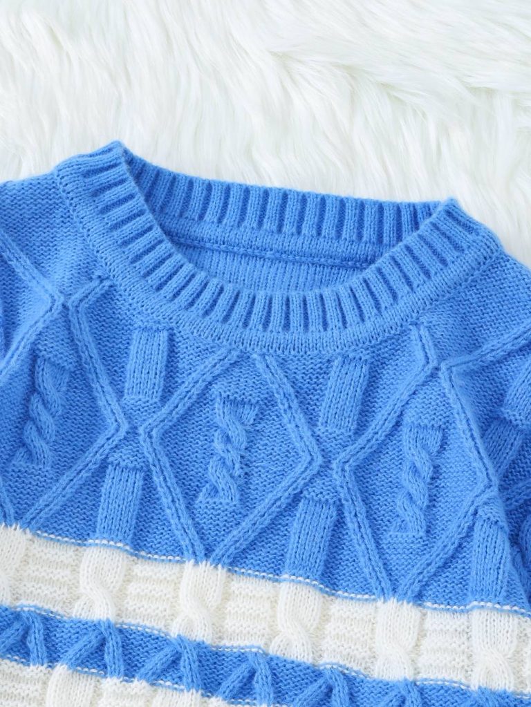 Pull-en-maille-torsadee-et-rayee-a-col-rond-pour-lhiver-picture-3