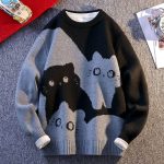 Pull-femme-motif-chat-fantome-a-col-rond-picture-3