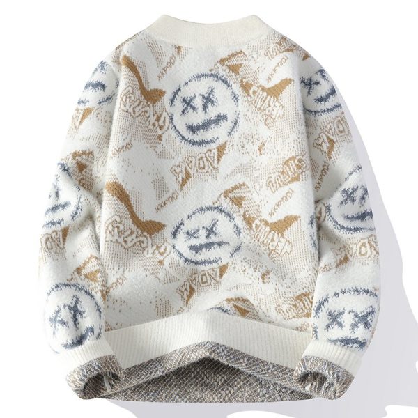 Pull jacquard en maille épaisse