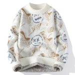 Pull-jacquard-en-maille-epaisse-a-motifs-decoratifs-et-finitions-cotelees-picture-4