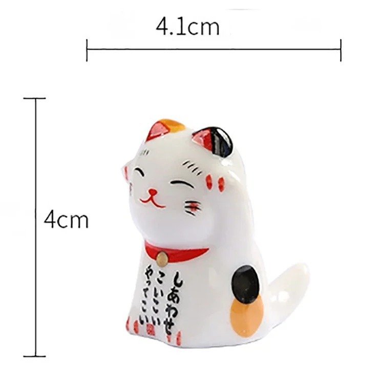 Repose-baguettes japonais en céramique en forme de chats maneki-neko