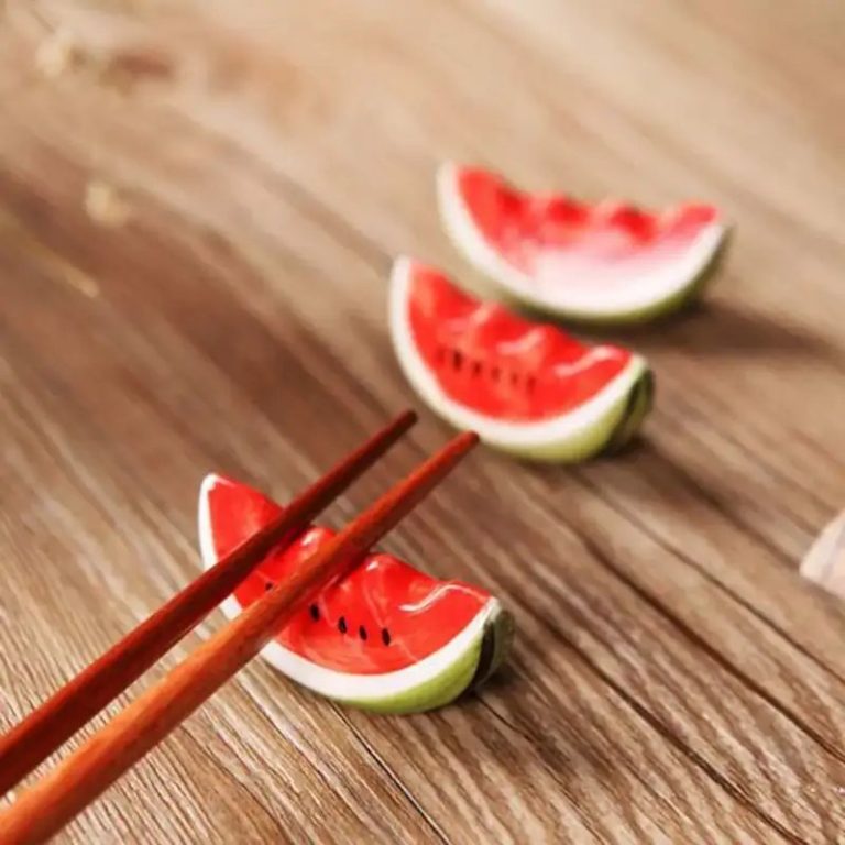 Repose-baguettes-japonais-en-ceramique-en-forme-de-pasteque-picture-2