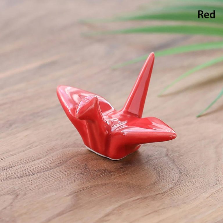 Repose-baguettes-japonais-en-porcelaine-en-forme-de-grue-en-origami-picture-7
