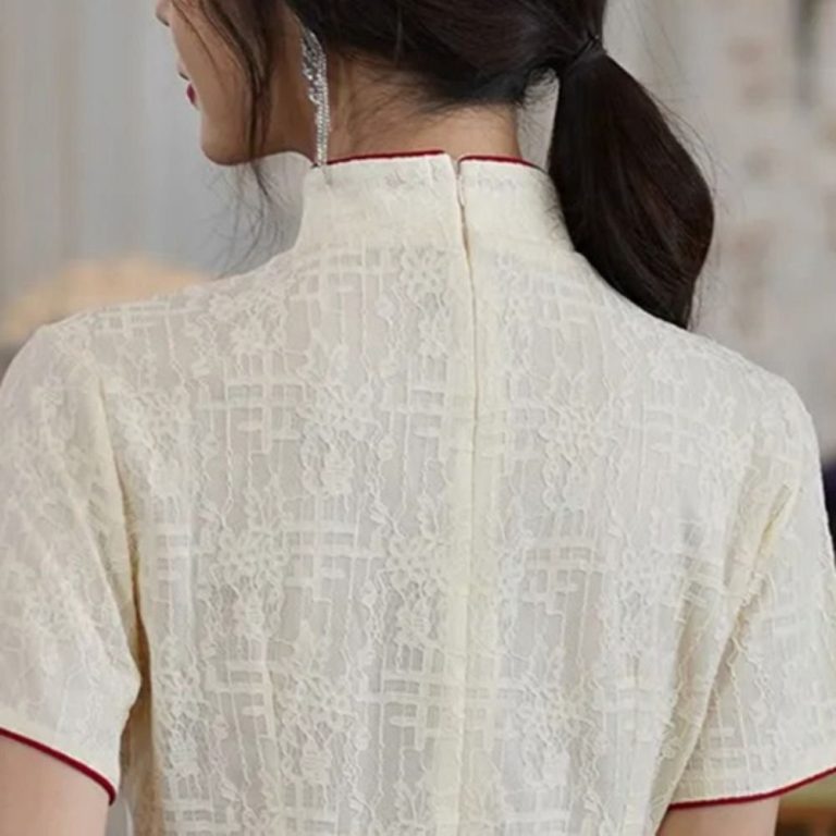 Robe-chinoise-grande-taille-a-col-mandarin-et-fente-laterale-contrastante-picture-10
