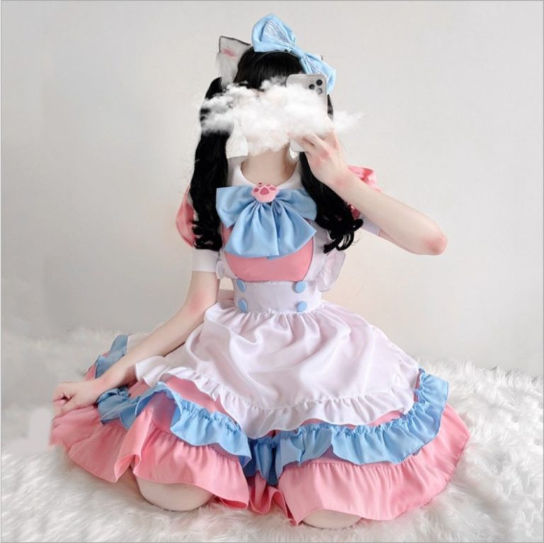Robe-de-cosplay-maid-cafe-style-kawaii-a-tablier-blanc-et-serre-tete-avec-oreill-picture-3